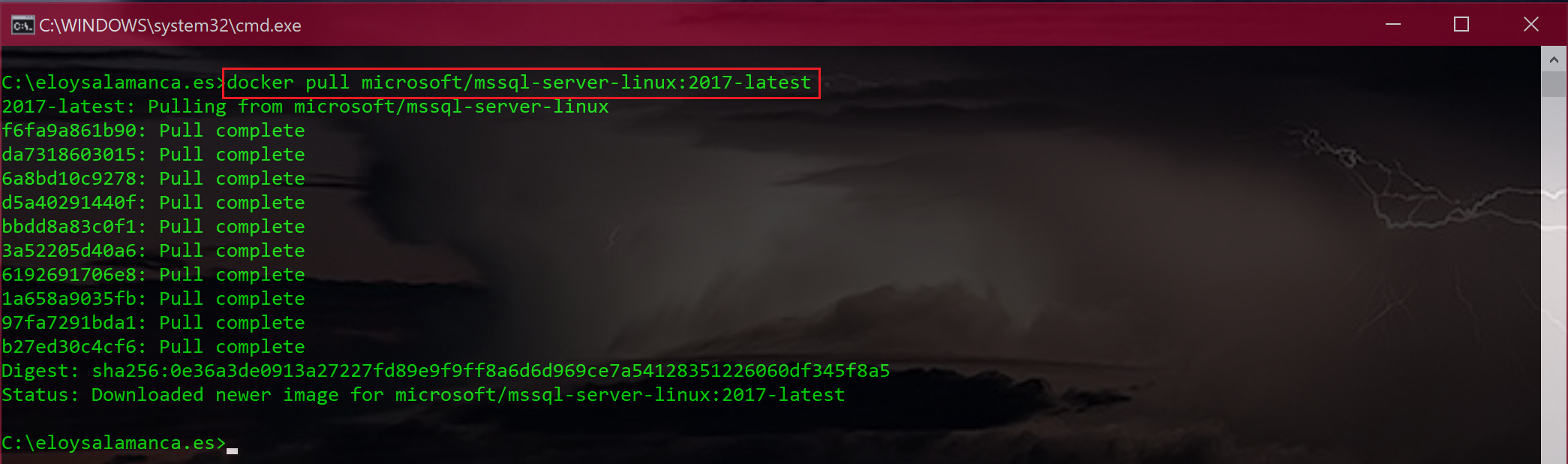 Setting up SQL Server 2017 for linux on your computer with Docker