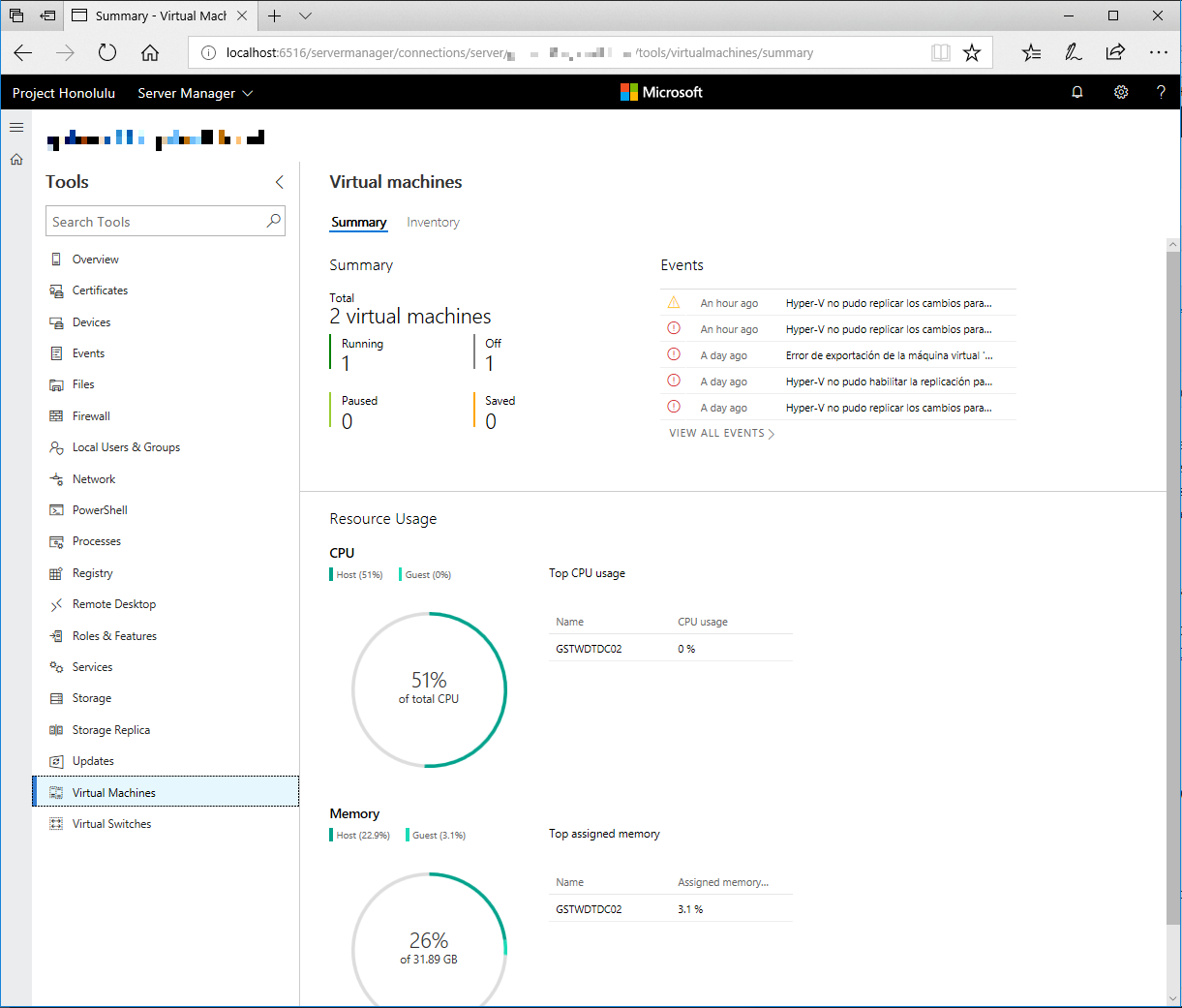 Playing with Project Honolulu Technical Preview 1802