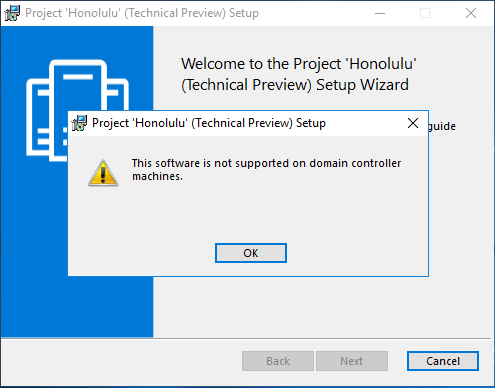 Testing Project Honolulu Technical Preview 1803