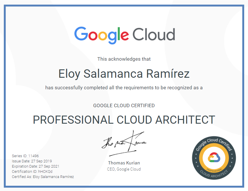Passed Google Cloud Certified Professional Cloud Architect