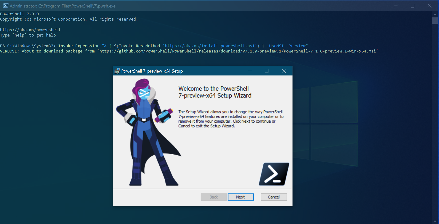 Updating PowerShell to Preview release