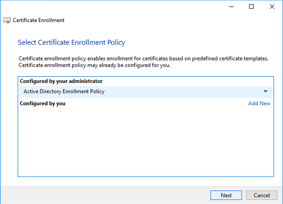 Active Directory enrollment policy